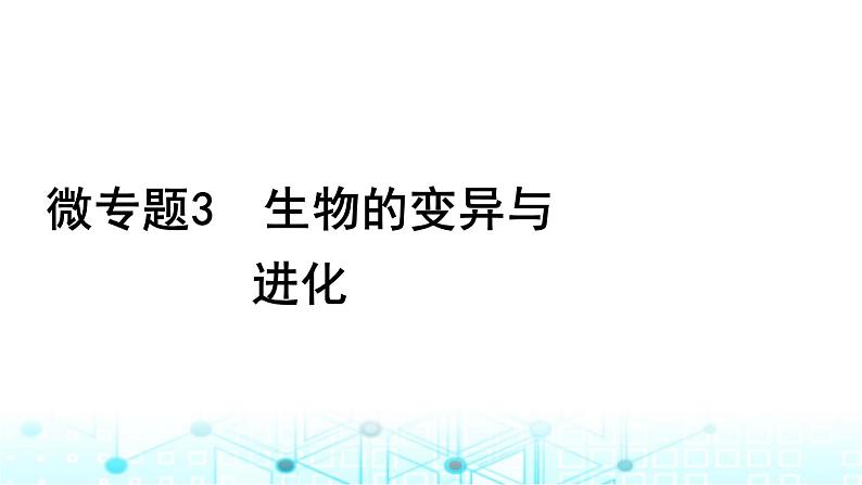 2024届高考生物考前冲刺素能提升3遗传微专题3生物的变异与进化课件01