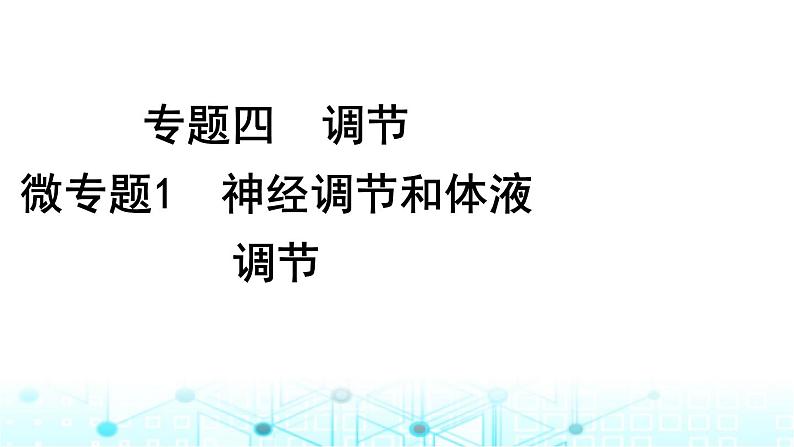 2024届高考生物考前冲刺素能提升4调节微专题1神经调节和体液调节课件01