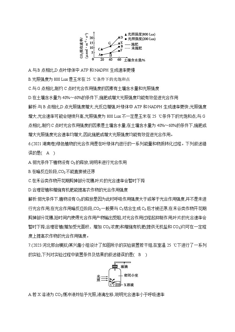 2024届高考生物考前冲刺素能提升突破练2代谢微专题3影响细胞呼吸和光合作用的因素含答案第3页