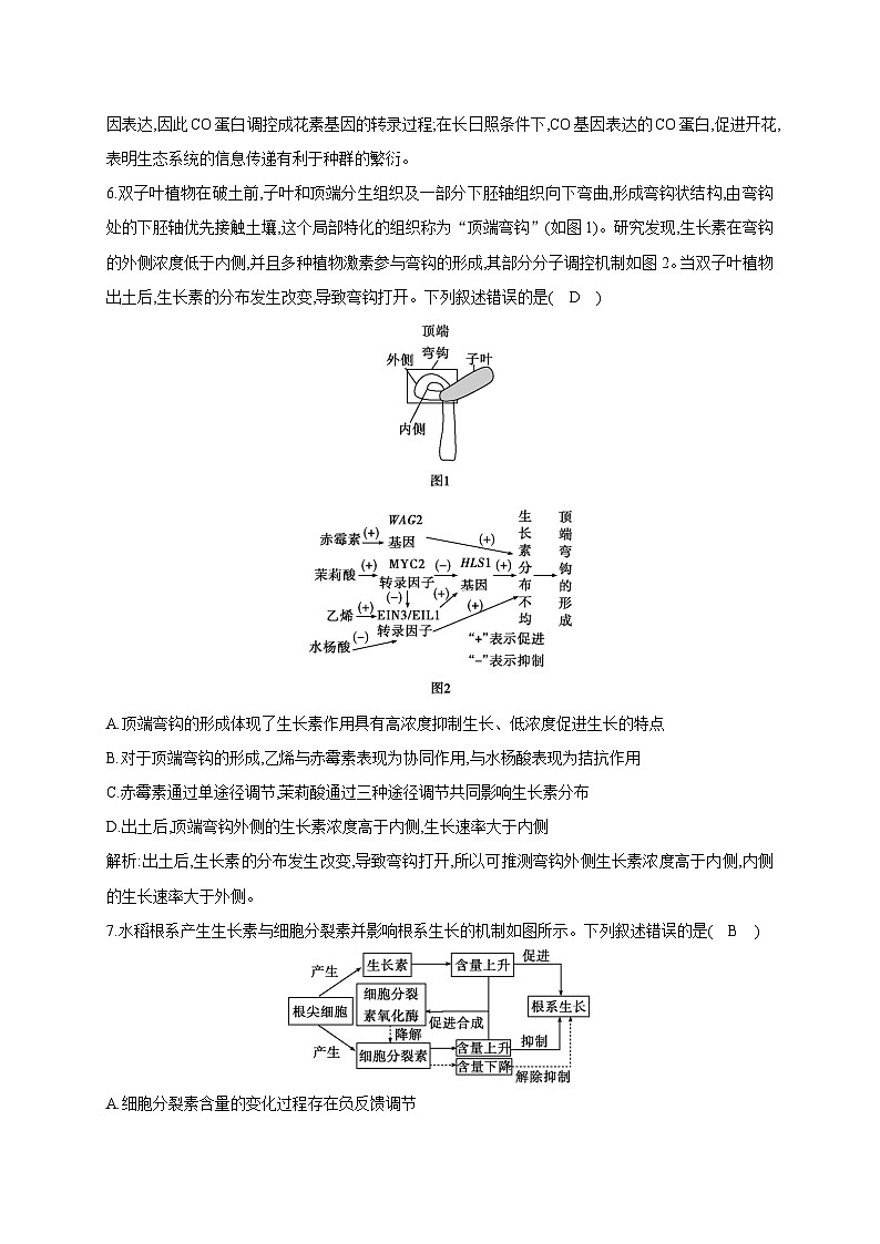 2024届高考生物考前冲刺素能提升突破练4调节微专题3植物的激素调节含答案第3页