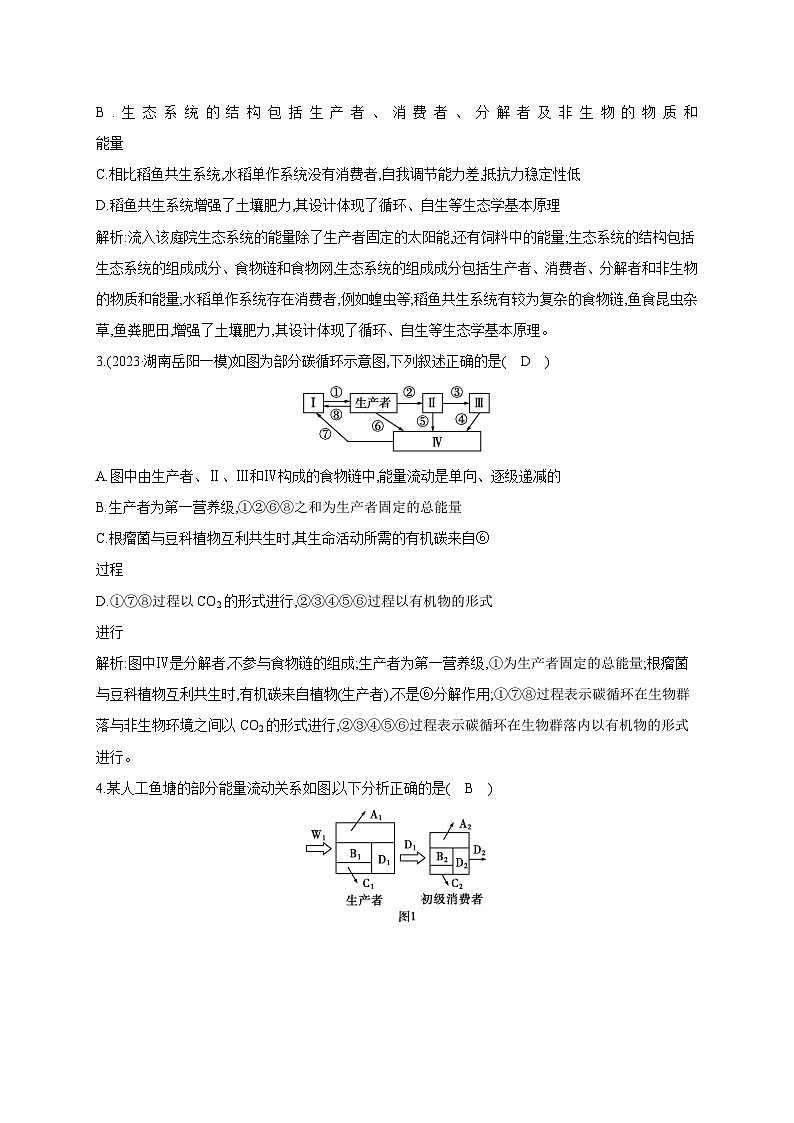2024届高考生物考前冲刺素能提升突破练5生态微专题2生态系统和环境保护含答案02