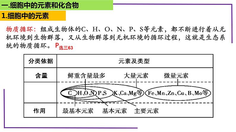 精讲05 元素和化合物、水、无机盐、物质检测【备战一轮】最新高考生物一轮复习名师精讲课件第7页