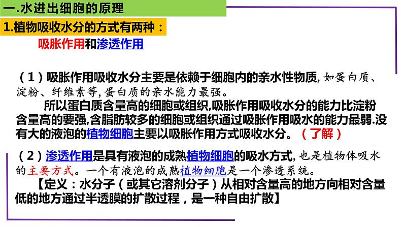 精讲11 水进出细胞的原理-【备战一轮】最新高考生物一轮复习名师精讲课件第6页