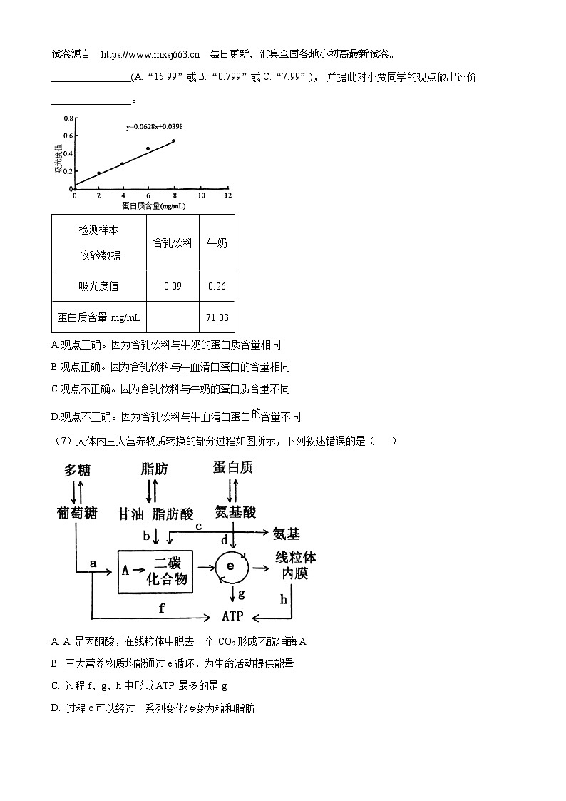上海市黄浦区敬业中学2023-2024学年高二下学期4月期中生物试题03