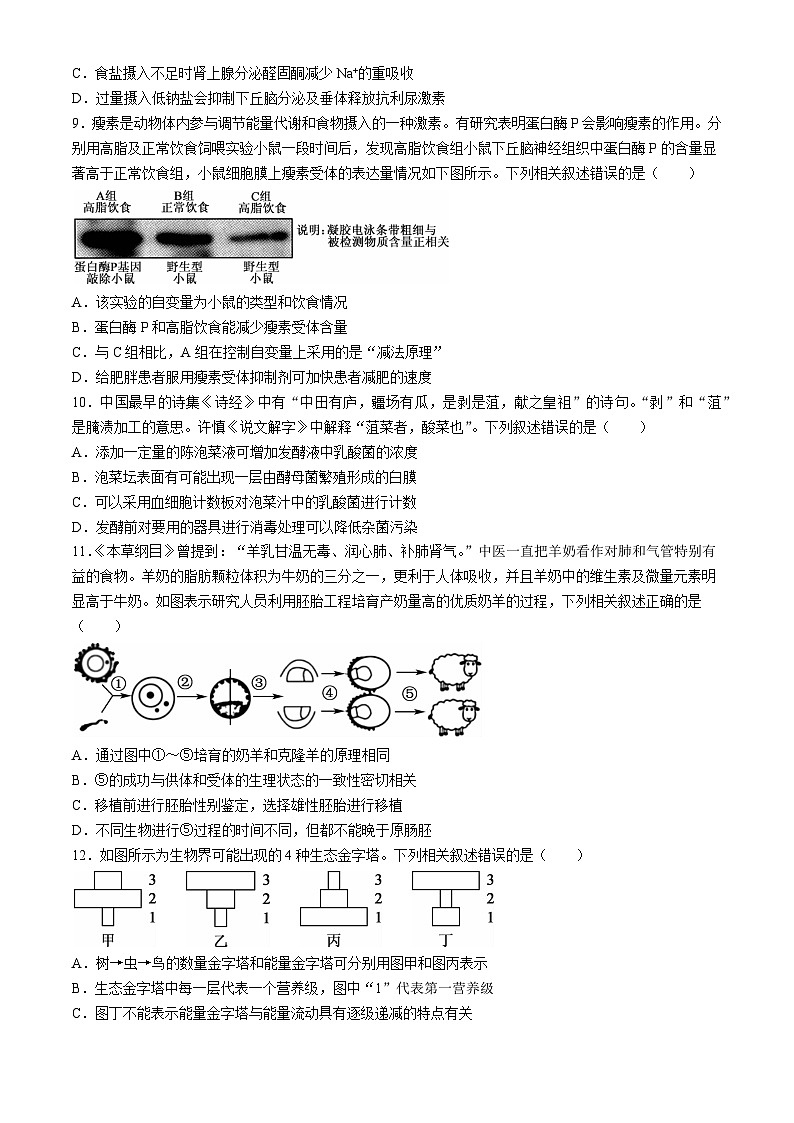 广东省深圳市光明区高级中学2023-2024学年高三下学期5月模拟考试生物试题第3页