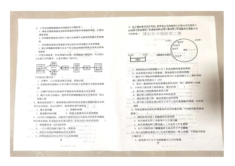 内蒙古赤峰市敖汉旗箭桥中学2023-2024学年高二下学期期中考试生物试卷第2页