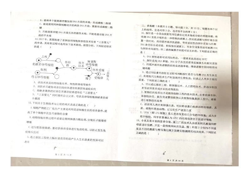 内蒙古赤峰市敖汉旗箭桥中学2023-2024学年高二下学期期中考试生物试卷第3页