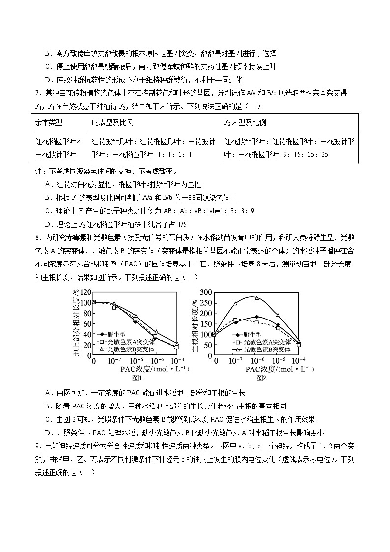 2024年高考第三次模拟考试题：生物（湖北卷）（考试版）03