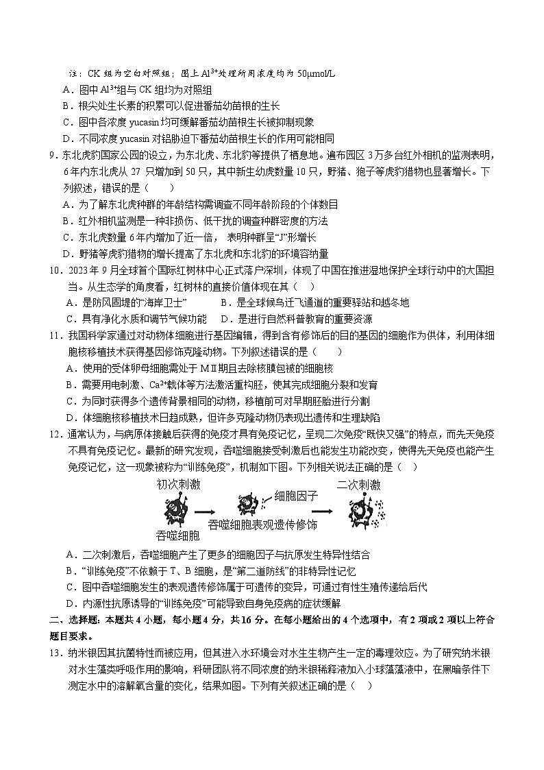2024年高考第三次模拟考试题：生物（江西卷）（考试版）第3页