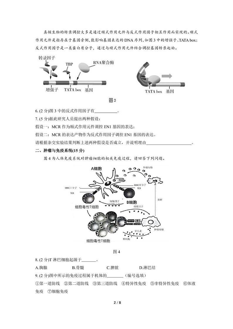 上海市华东师范大学第二附属中学2023-2024学年高二下学期5月月考生物试题02