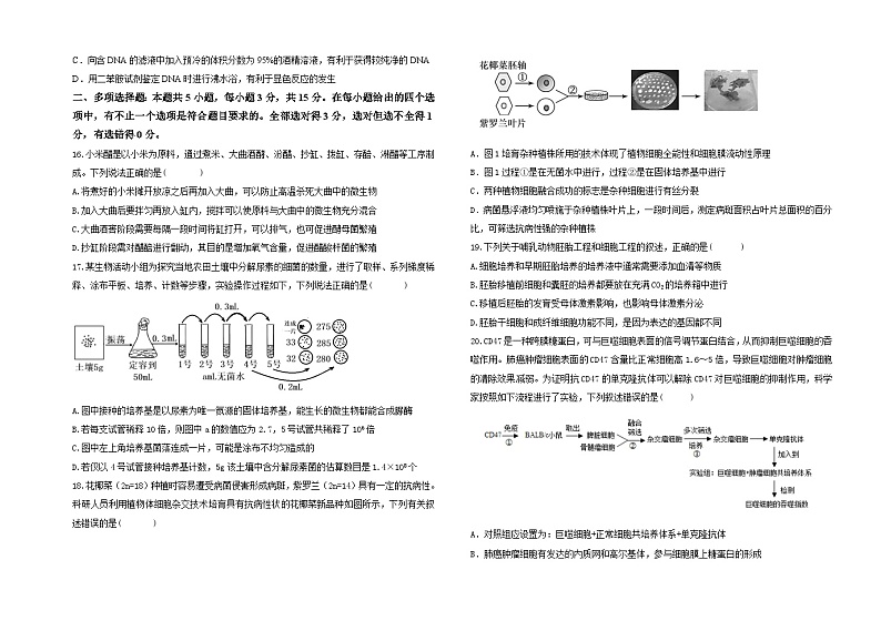 2024阳泉一中高二下学期5月期中考试生物含答案第3页