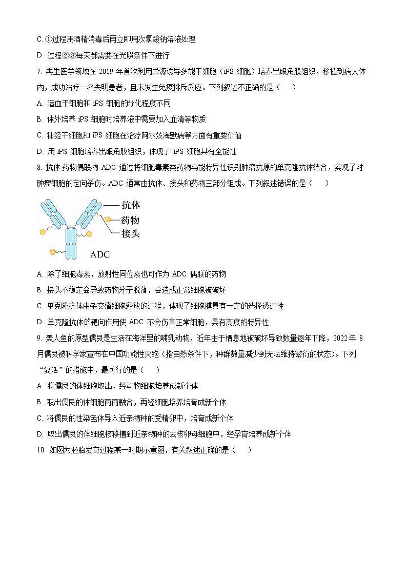 广东实验中学2023-2024学年高二下学期期中考试生物试题（原卷版+解析版）03