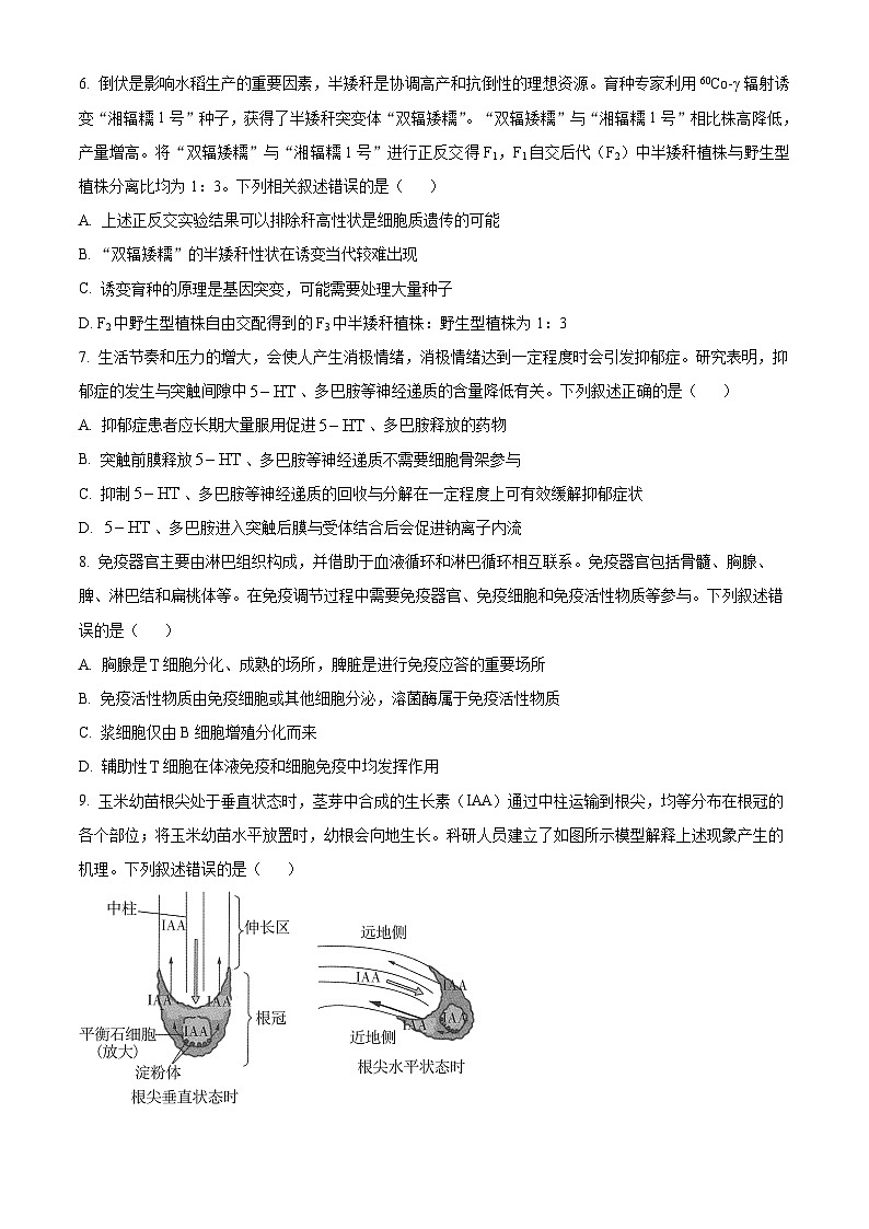 山东省2024年普通高中学业水平等级考试抢分卷（二）生物试题（原卷版）第3页