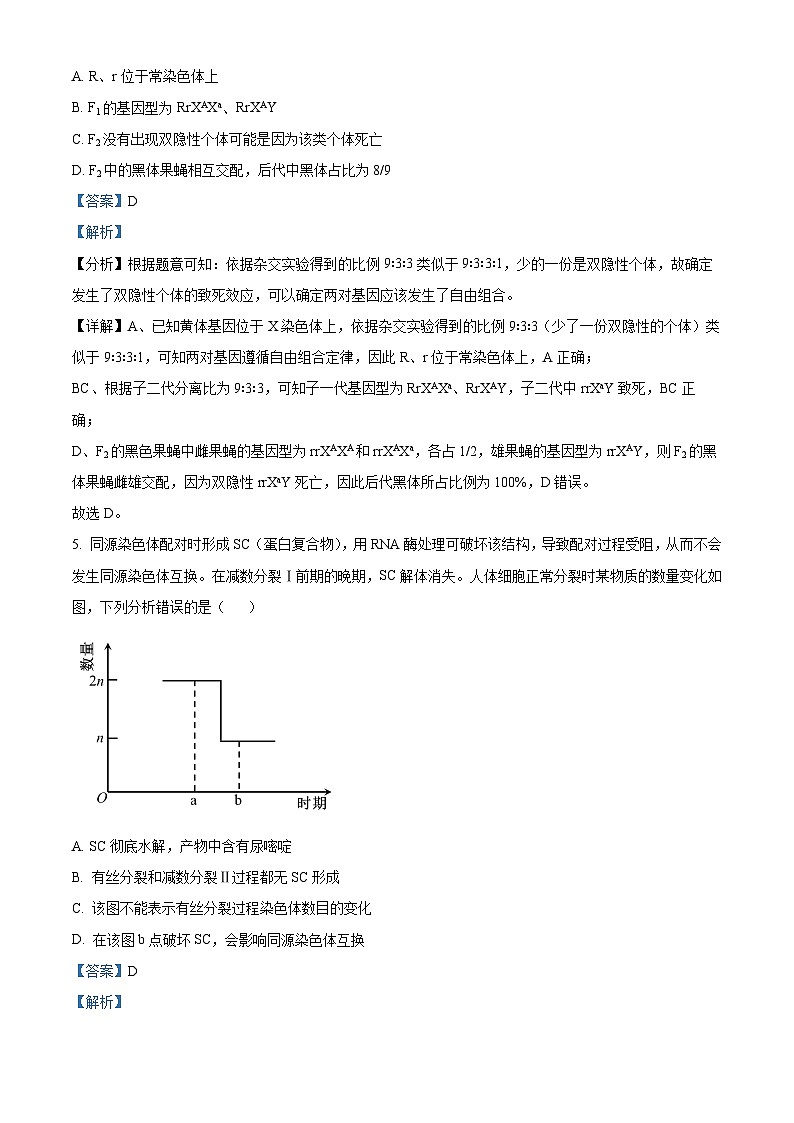 山东省潍坊市联考2023-2024学年高一下学期5月期中考试生物试题（原卷版+解析版）03