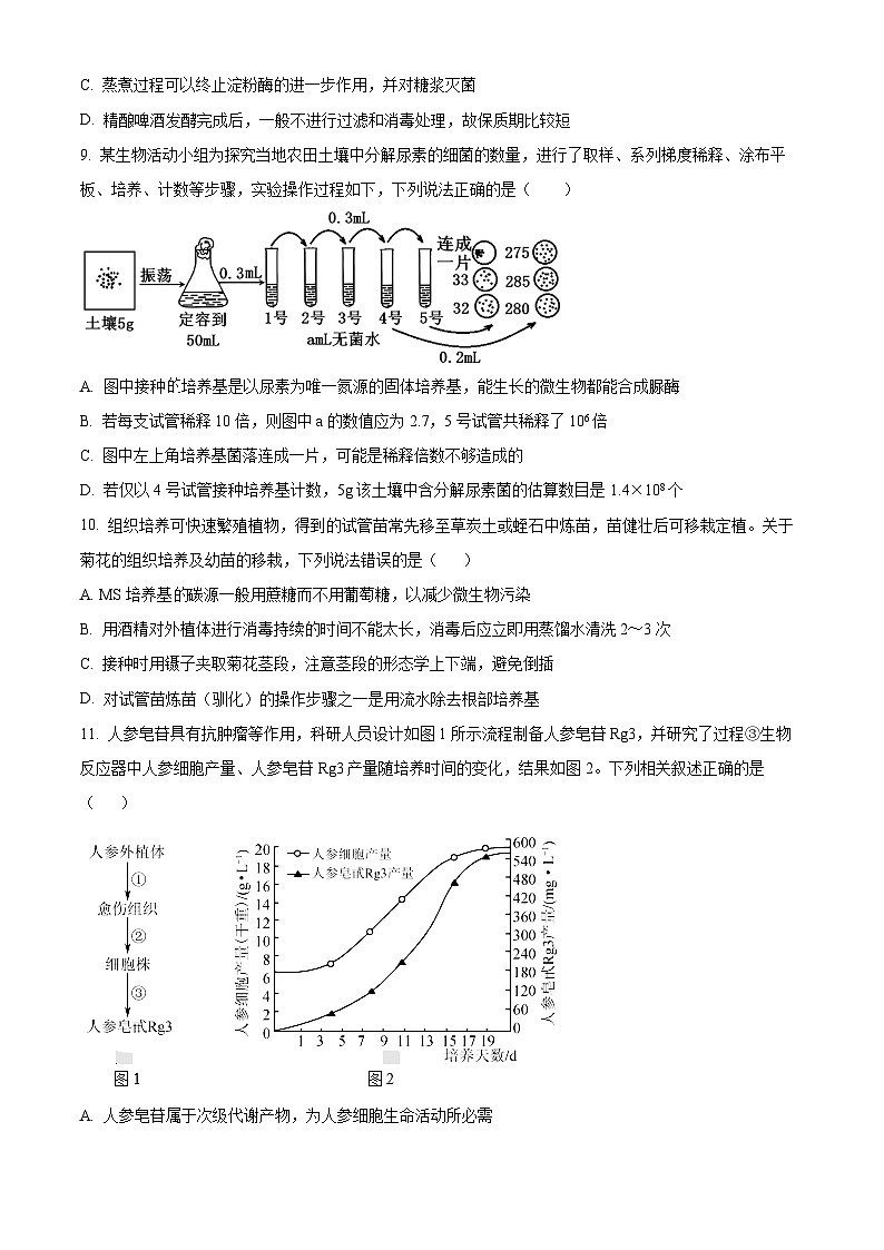 四川省成都市树德中学2023-2024学年高二下学期期中考试生物试题（原卷版）第3页