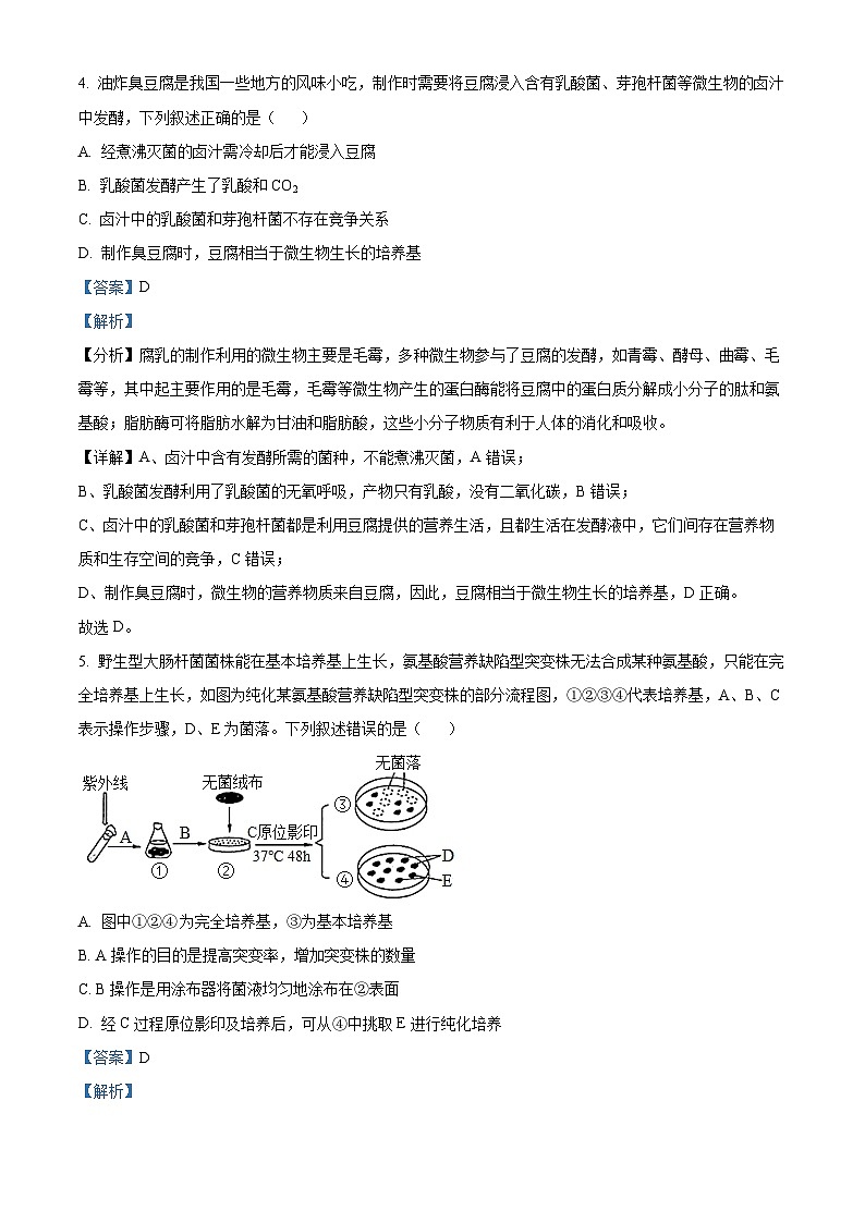 四川省成都市树德中学2023-2024学年高二下学期期中考试生物试题（解析版）第3页