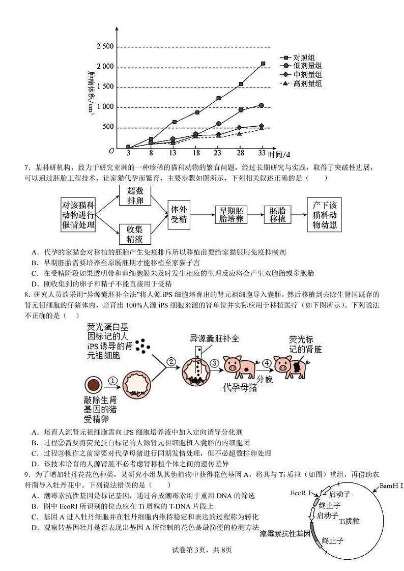 51，江西省南昌市东湖区南昌十九中2022-2023学年高二下学期期末考试生物试卷03