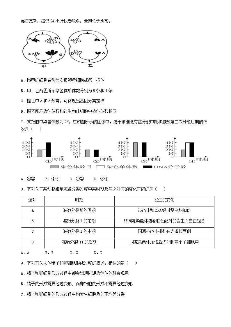 68，四川省成都市成华区某校2023-2024学年高一下学期4月月考生物试题02