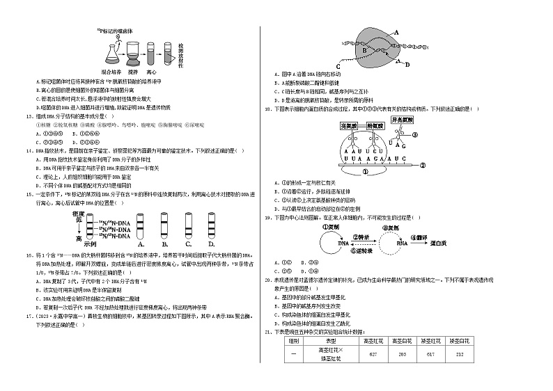 107，高一生物期中模拟卷（浙江专用） -学易金卷：2023-2024学年高中下学期期中模拟考试02