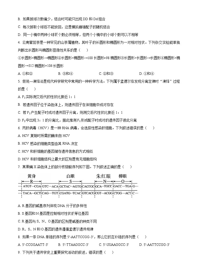 福建省泉州市泉州一中、泉港一中、厦外石狮分校三校联盟2023-2024学年高一下学期5月期中生物试题02