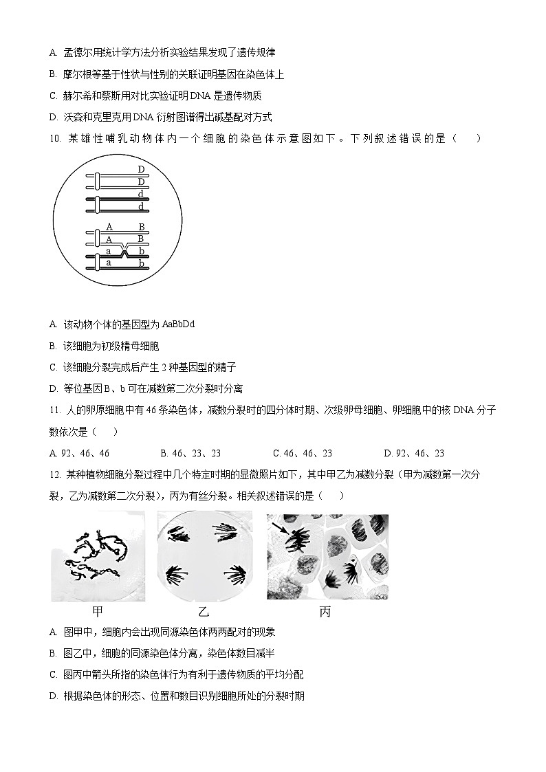 福建省泉州市泉州一中、泉港一中、厦外石狮分校三校联盟2023-2024学年高一下学期5月期中生物试题03