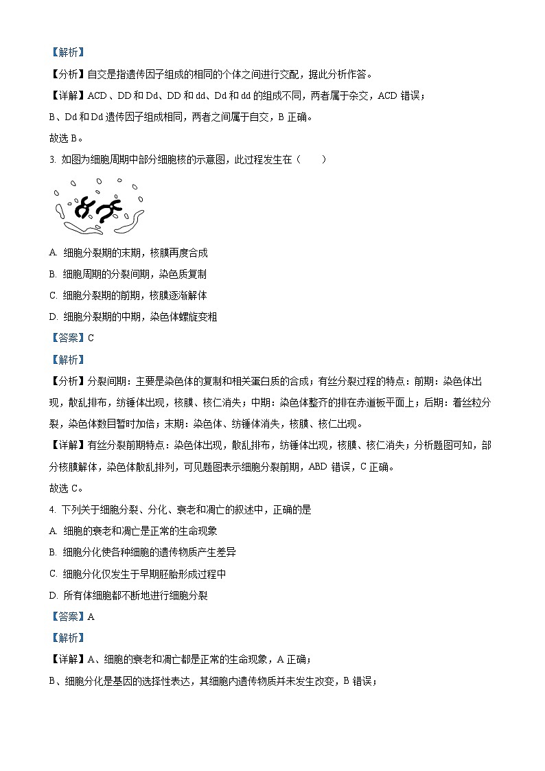 宁夏回族自治区石嘴山市平罗县平罗中学2023-2024学年高一下学期5月期中考试生物试题02