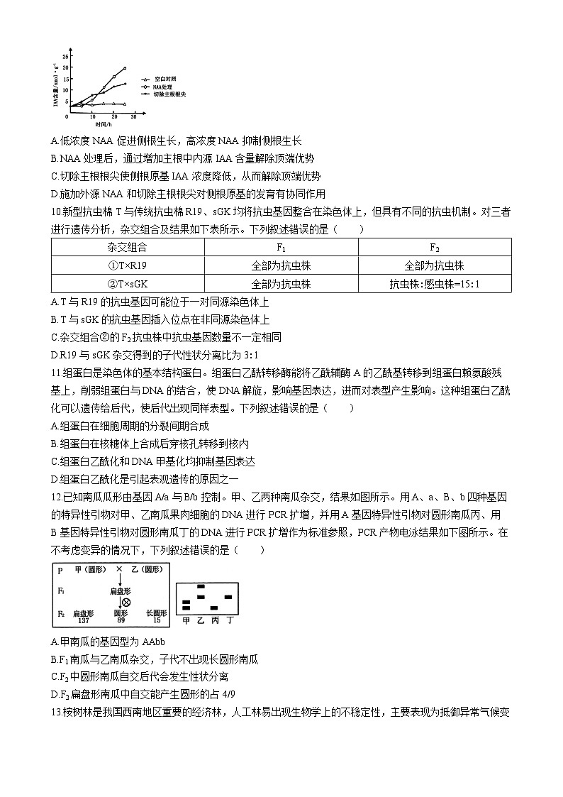 湖北省武汉市武昌区2024届高三下学期5月质量检测（二模）生物试题（Word版附答案）03