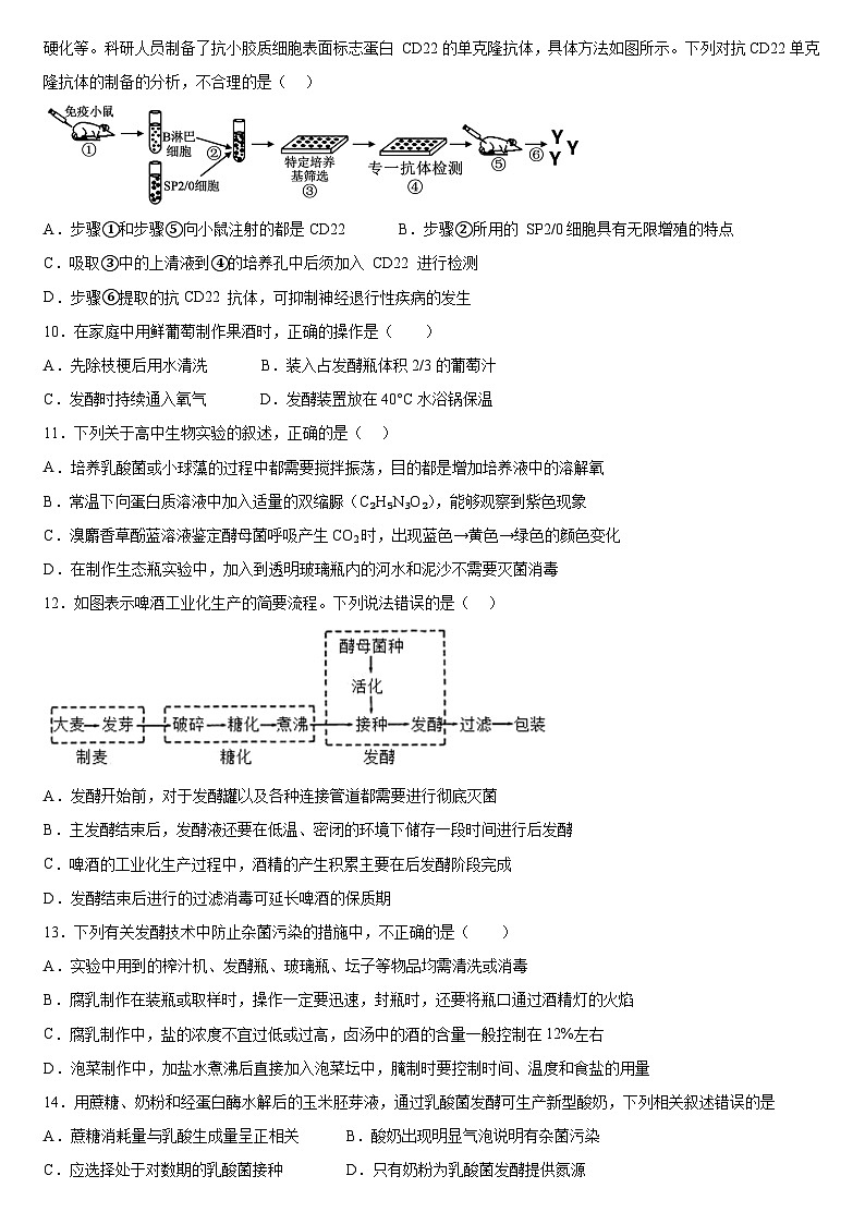 四川省眉山市仁寿第一中学北校区2023-2024学年高二下学期4月月考生物试题（Word版附答案）02