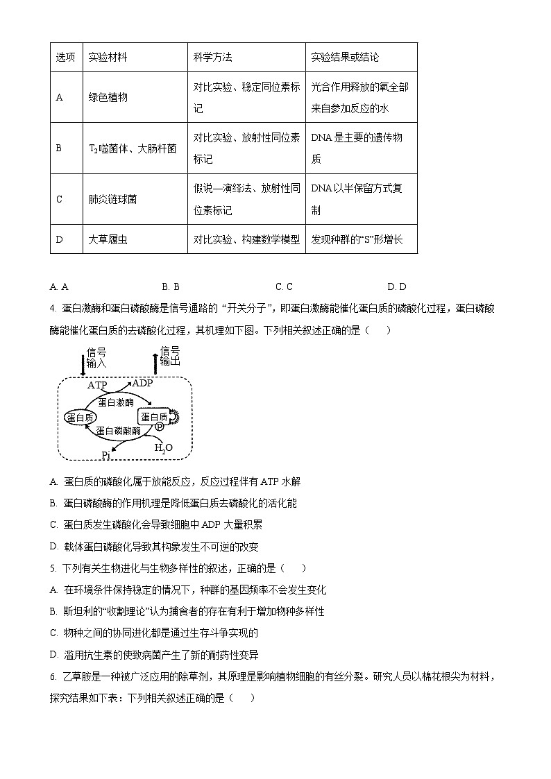 2024届辽宁省沈阳市第二中学高三三模生物试题（原卷版+解析版）02
