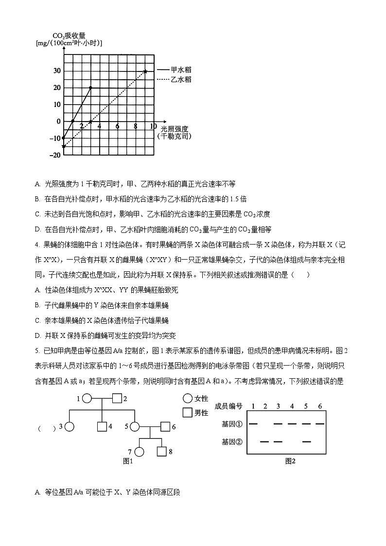 2024届江西省部分学校高三下学期5月统一调研测试生物试题（原卷版）第2页