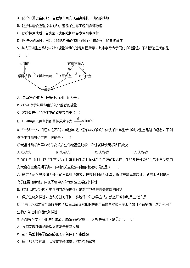 2024酒泉四校联考高二下学期5月期中考试生物含解析02