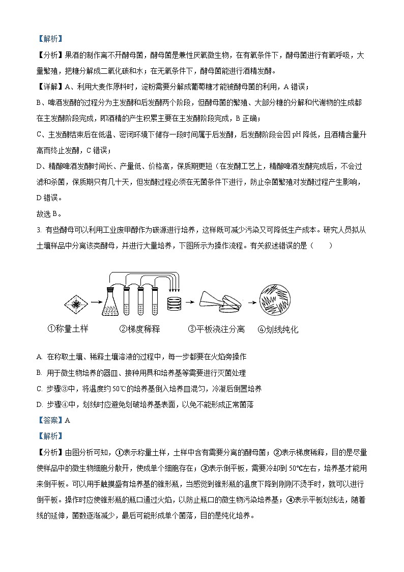黑龙江哈尔滨市第六中学2023-2024学年高二下学期期中生物试题（原卷版+解析版）02