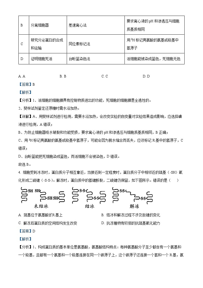 2024年辽宁高考生物学冲刺押题卷（二）（原卷版+解析版）03
