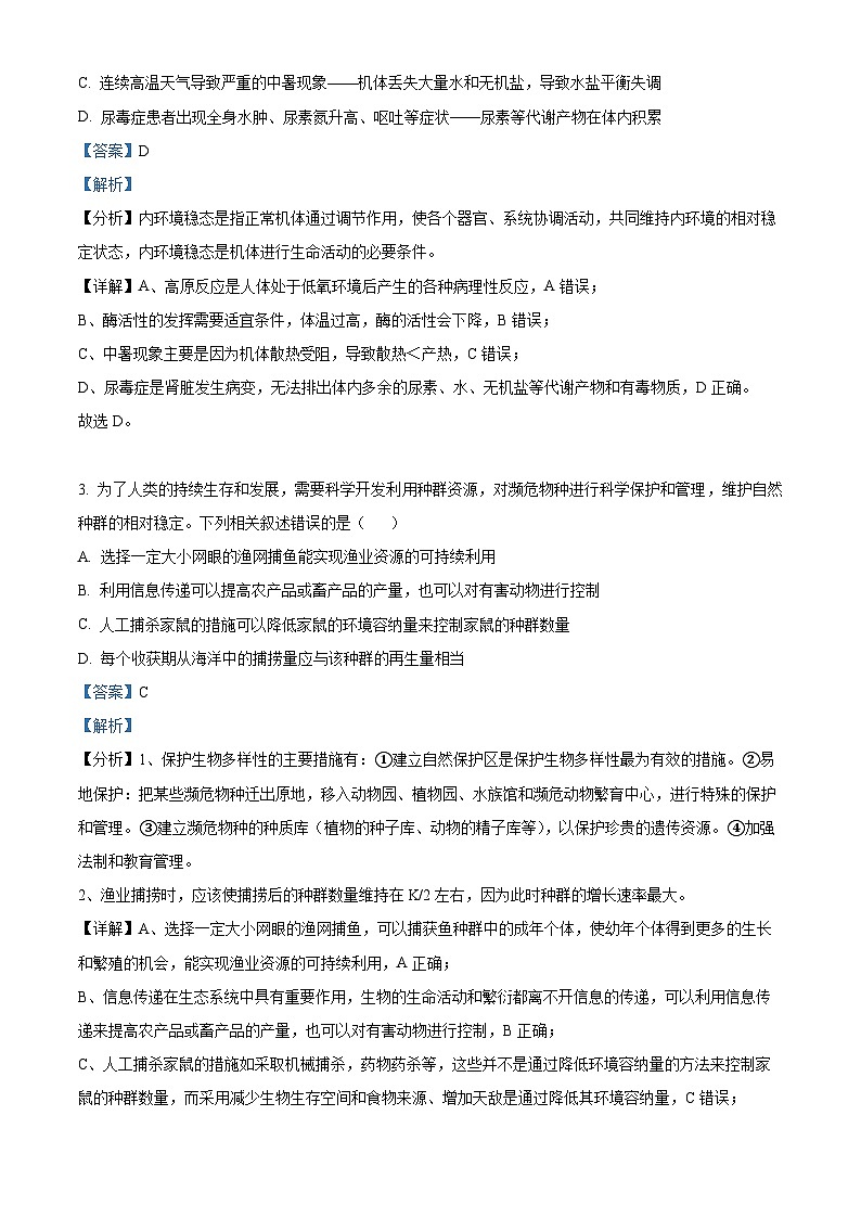 2024年辽宁高考生物学冲刺押题卷（六）（解析版）第2页