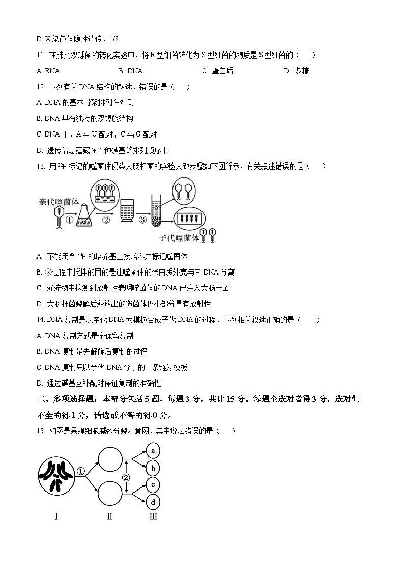 江苏省宿迁市青华中学2023-2024学年高一下学期期中考试生物试题（原卷版+解析版）03