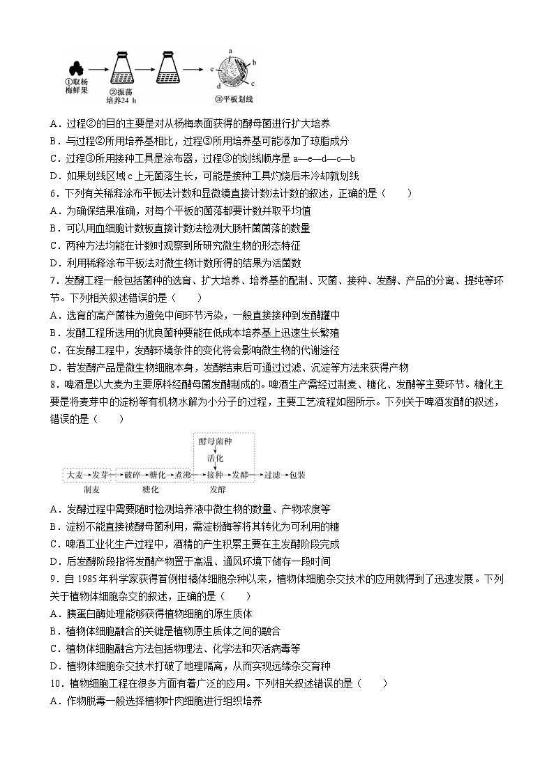 甘肃省武威市2023-2024学年高二下学期期中考试生物试卷02