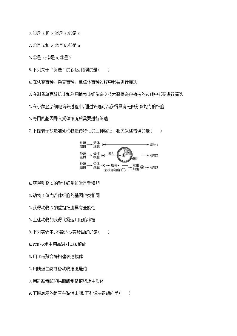 高考生物一轮复习专项练习单元质检卷十生物技术与工程含答案第3页