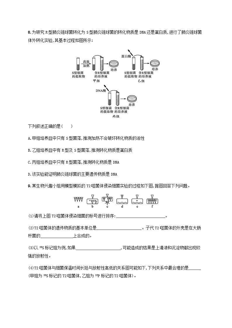 高考生物一轮复习专项练习课时规范练15DNA是主要的遗传物质含答案第3页