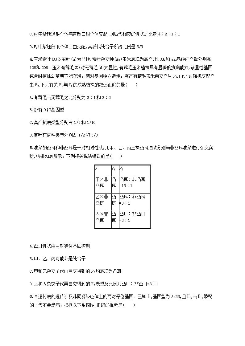 高考生物一轮复习专项练习课时规范练21自由组合定律的解题规律及方法含答案02