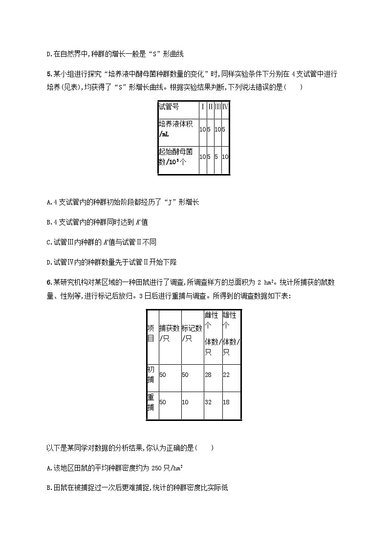 高考生物一轮复习专项练习课时规范练31种群及其动态含答案第2页