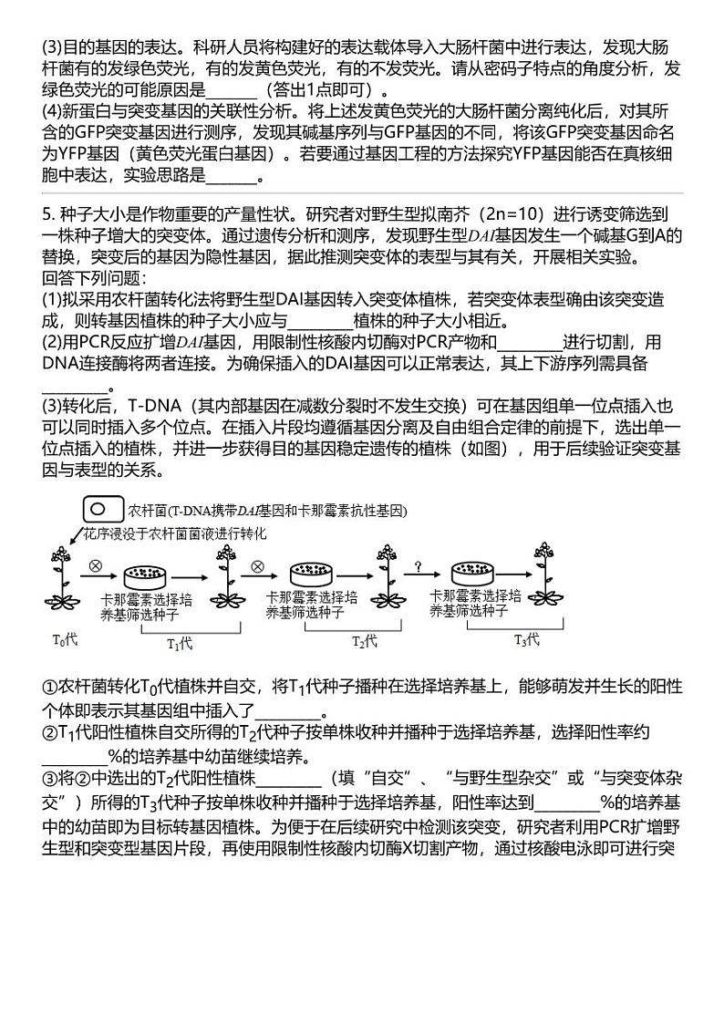 2024高考冲刺生物最热50题 生物技术与工程 专题汇总03