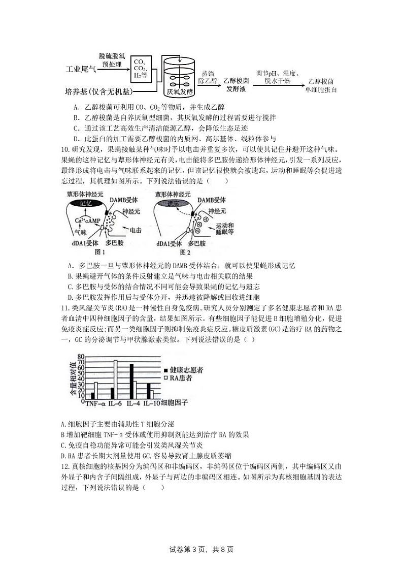 湖南省2024届邵阳市二中2024年高三下学期5月三模生物试题03