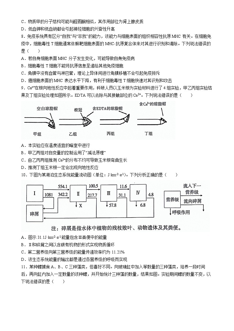 2024届山东省济宁市高三下学期5月三模生物试题03
