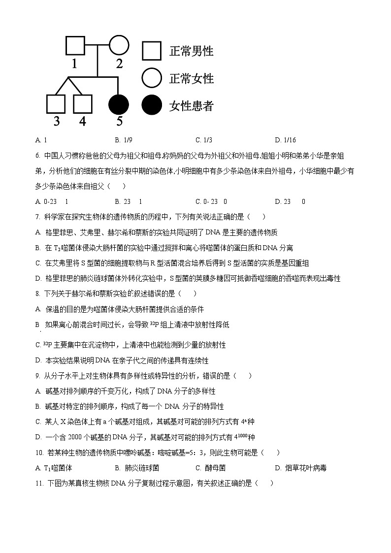 四川省内江市第六中学2023-2024学年高一下学期期中考试生物试卷（Word版附解析）02