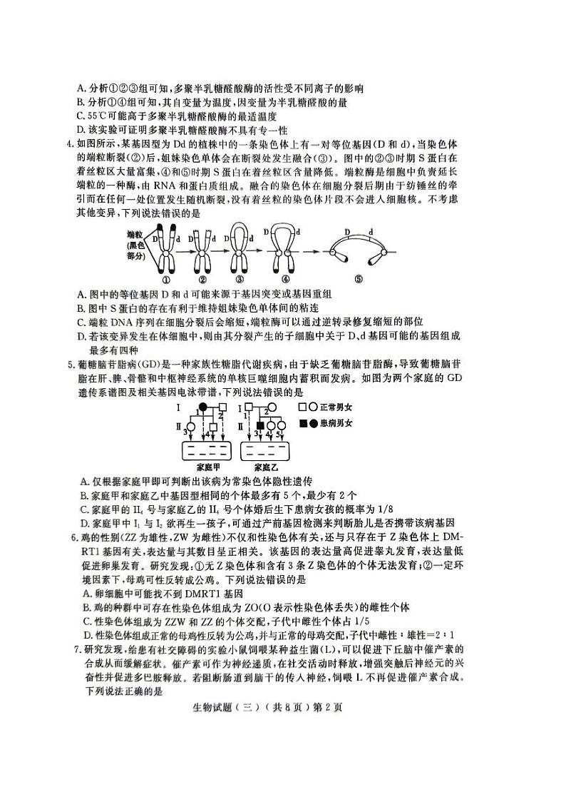 2024届山东省聊城市高三三模生物试题第2页