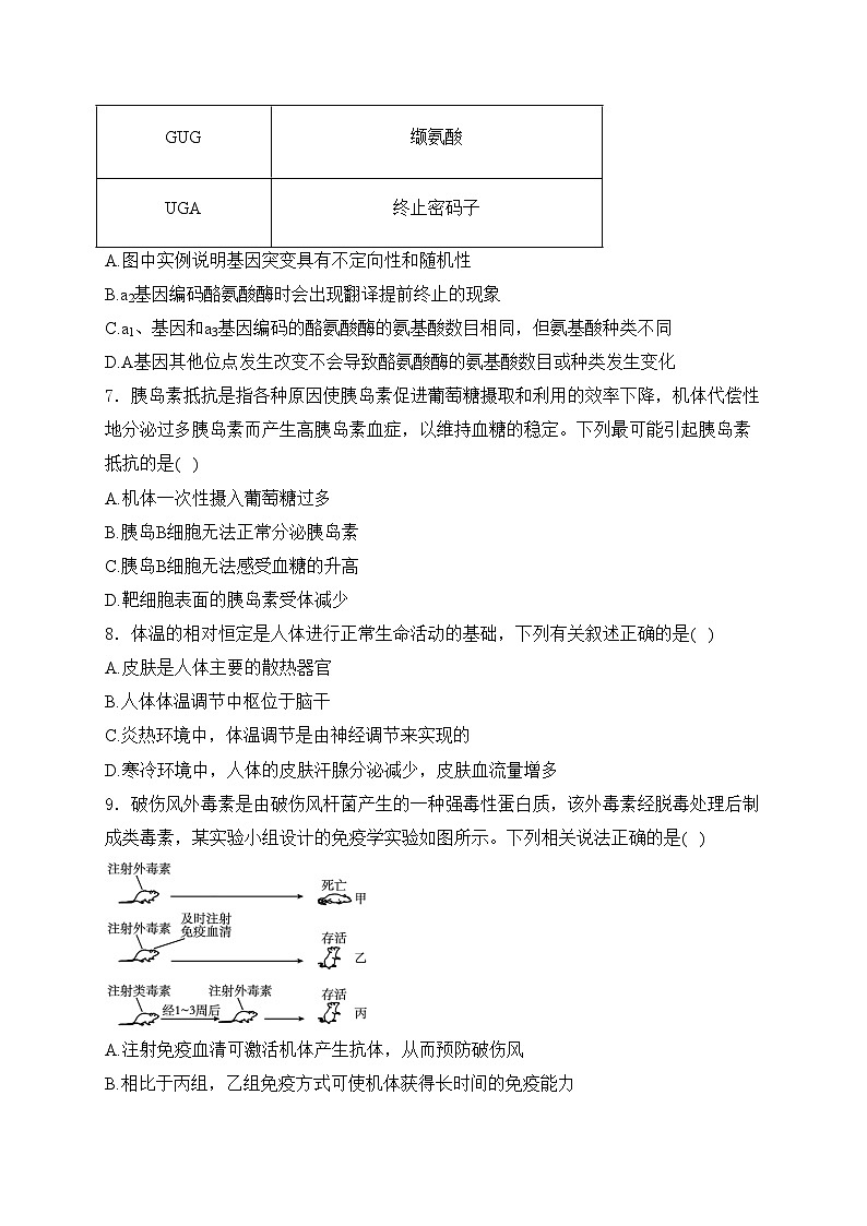 辽宁省辽阳市2024届高三一模生物试卷(含答案)03