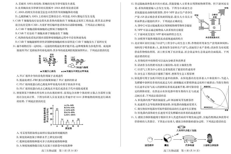 2024德州高三下学期三模试题生物PDF版含答案第2页