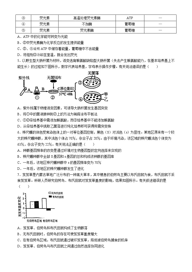 天津市北辰区2024届高三下学期三模试题生物Word版含答案02