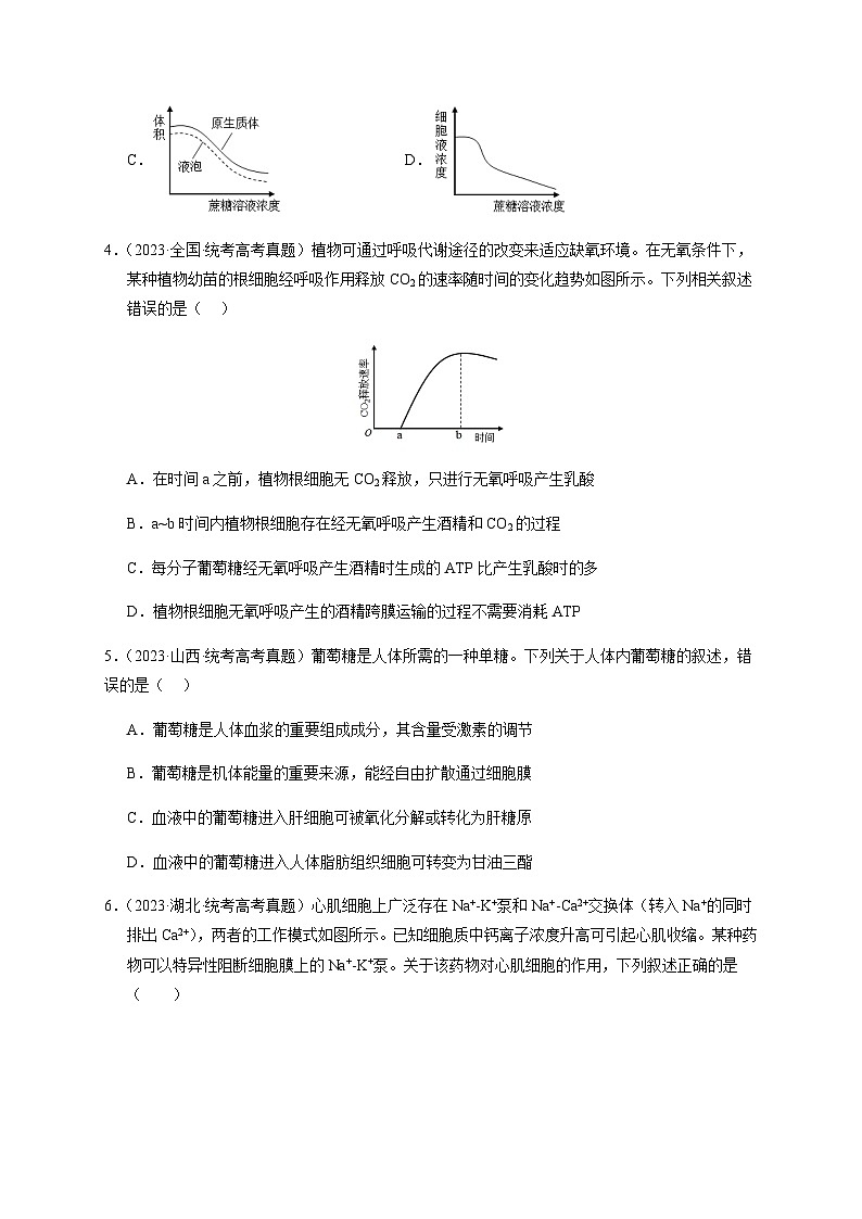 （全国通用）2013-2023年高考生物分项汇编专题02物质进出细胞、酶和ATP（学生版+教师版）02