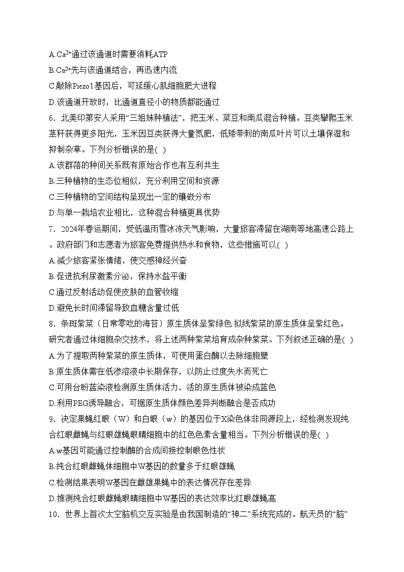 广东省江门市2024届高三一模生物试卷(含答案)02